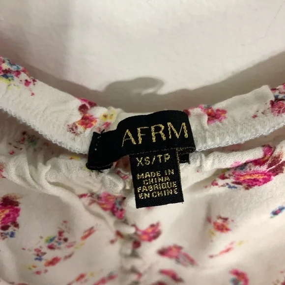 AFRM Floral Pink and Cream Bodysuit - Picture 2 of 3